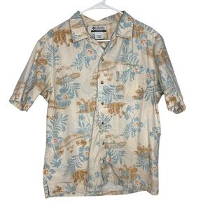 Columbia Men's Hawaii Floral Button Front Short Sleeve Shirt Medium